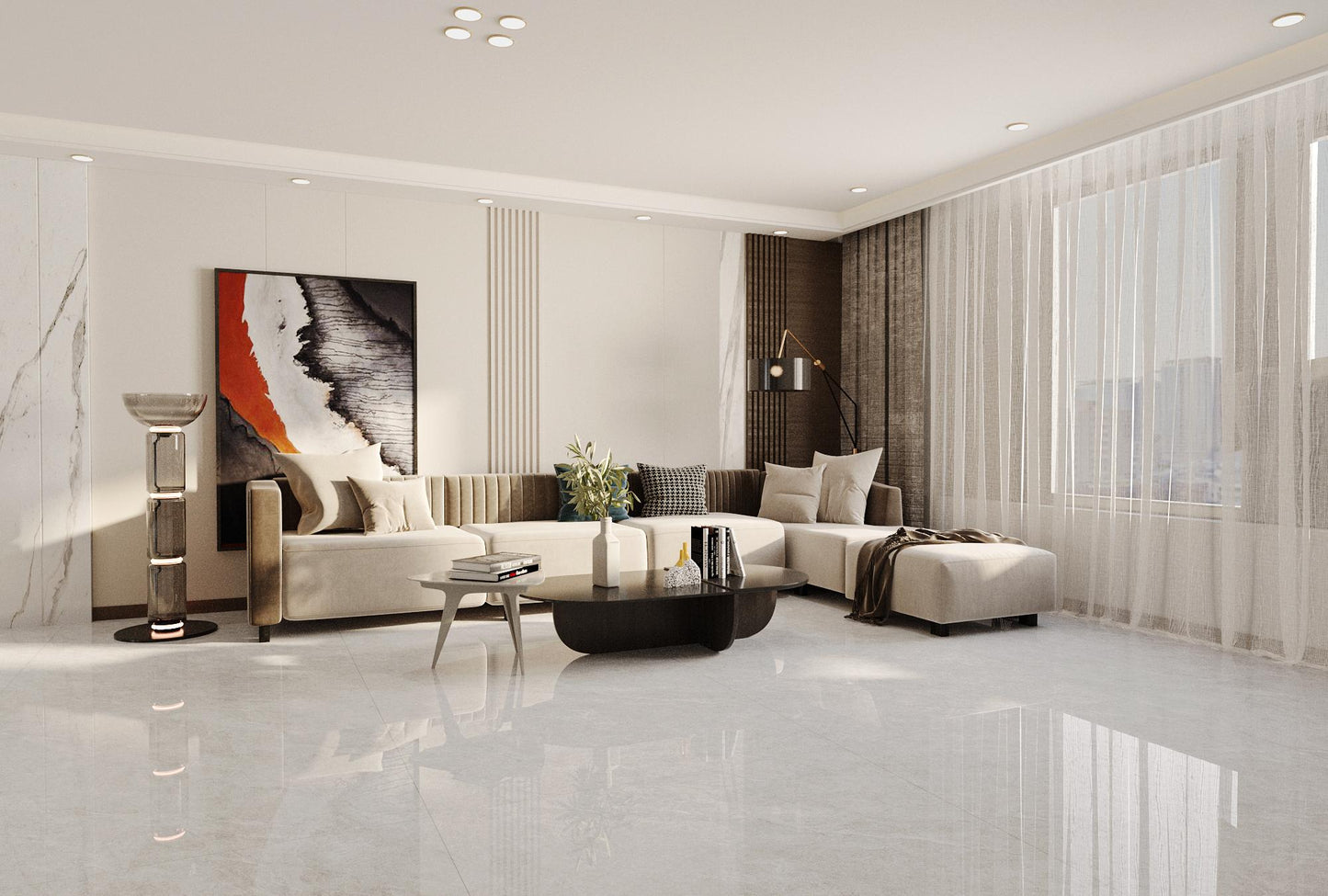 Fatong 800*800MM Full Polished Marble Tiles FJS88057